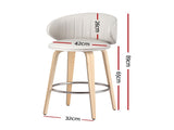 2x Artiss Bar Stools Dining Chairs Contoured Leather Wood Stool BA-TW-8186-BGX2