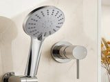 Cefito 4.5" Handheld Shower Head Round with Wall Bathroom Mixer Silver SHOWER-A4-RO-SI-MIXER-RO