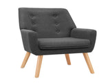 Artiss Armchair Linen Fabric Anne Charcoal UPHO-B-ARM04-CHA