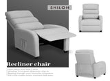 Home Recliner Chair - Linen Fabric Sofa Lounge Armchair SHILOH GREY V274-FT-RC-6501FA-GY
