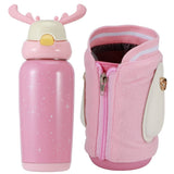 Portable Cute Stainless Steel Thermal Insulation Water Bottle with Straw for Children 500mlPink V1294-YM0901-3117200122913