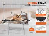 Pet Grooming Table Two Arms with Clamp, 117cm Dog Grooming Station, Foldable Pets Grooming Stand for V952-ZDMRZ46INCH0I6658V0