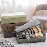 SOGA 2X Grey Flip Top Underwear Storage Box Foldable Wardrobe Partition Drawer Home Organiser SBOX031X2