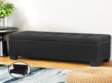 Artiss Storage Ottoman Blanket Box 97cm Linen Black OTM-L2-LINEN-BLACK