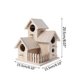 Wooden Bird House Fence Birdhouse Hanging Decoration Practical Bird Nest Wooden Box V1294-YM0721-10194224