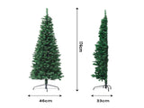 Jingle Jollys 1.8m Pre-Lit Christmas Tree Slim Pencil Xmas Tree Corner Tree XM-TR-SLIM-6FT-CORNER-LED