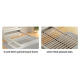 Artiss Bed Frame Double Size Mattress Base wtih Charging Ports 2 Storage Drawers WBED-AURA-D-WH-ABC