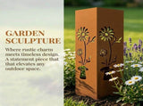 Rustic Pineapple Garden Column Outdoor Metal Sculpture, Modern Yard Statues, Decorative Light Cover, V1192-AZ-W-26238