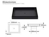 Watermark Black 150x150mm Tile Insert Floor Drain Shower Grate 80mm Waste Outlet V1233-SQTI0150D80BL