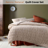 Accessorize Aurora Natural Quilt Cover Set King V442-HIN-QUILTCS-AURORA-NATURAL-KI