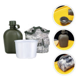 1Set Camping Canteen Bottle Food Safe Material with Cover for Hiking and Mountaineering V1370-AZ4-15396
