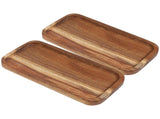 SWETRACE Wood Fruit Tray Wooden Tray Multi-Color 2Set V1189-LWWAL-20260327-03686
