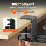 Clamp on Keyboard Tray Under Desk, Desk Keyboard Tray Slide out with Sturdy No-drill C Clamp Mount, V952-JPTPMDF00000QA5K5V0