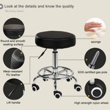 Salon Chair Bar Swivel Stool Office Roller Wheels Portable Height Adjust Leather BS8401 V255-8401-BKX2