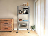 Modular Wire Storage 35x35cm Steel Shelving Chrome With Wheels For Garage Warehouse Or Kitchen V63-841491