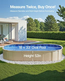 VEVOR Oval Pool Liner 18x33ft Unibead Style Pool Liner 52in Wall Height V952-YCNCOVAL1833VY8CCV0