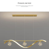 Luxury Hand Blown Glass LED Pendant Light 100cm Adjustable 3 Color Dimmable Remote Control for V255-A037-GOLD