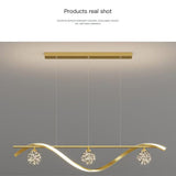 Luxury Hand Blown Glass LED Pendant Light 100cm Adjustable 3 Color Dimmable Remote Control for V255-A037-GOLD
