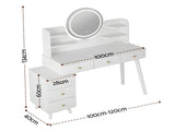 Artiss Dressing Table Vanity Desk LED Charging Station White FUR-V-DRESS07-WH-AB