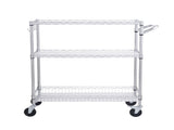 Kitchen Utility Cart, 3 Tiers, Wire Rolling Cart, Steel Service Cart on Wheels, Metal Storage V952-WGCFTCCB350X1RH9BV0