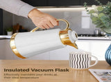 33.82 Fl Oz Thermal Coffee Carafe, Arabic-Style Coffee Pot, Insulated Vacuum Flask with V1369-AZ3-W-08768