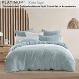 Platinum Collection Kaia Sage Stonewashed Cotton Matelasse Quilt Cover Set Queen V442-LED-QUILTCS-KAIA-SAGE-QS