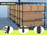 Modular Wire Storage 150x45cm Steel Shelving Black With Fixed Legs For Garage Warehouse Or Kitchen V63-841181