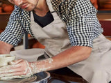 40 Inch Split-Leg Artist Ceramic Apron With 3 Pockets, Stain Resistant Work Apron For Adult Pottery V1369-AZ3-W-15198