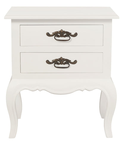 French Provincial 2 Drawer Side Table V199-LT002FPWH