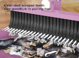 Pink Rotatable Broom and Dustpan Set with Self-Cleaning Scraper Teeth Standing Storage Long V1366-AZ2-W-12686