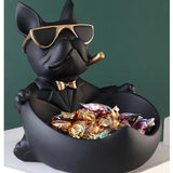 Cool French Bulldog Storage Figurine Resin Statue Key Bowl Candy Dish Entryway Organiser Modern Home V888-ELOSUNG41621