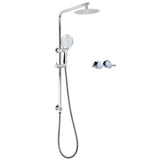 Chrome Double Square 8" Shower Head Set 3 Function Handheld Rail Diverter Arm Taps V1233-C4902B22HR003M4CKSR108CPF0282A