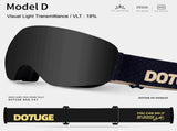 Magnetic Ski Goggles HD Anti-Fog Spherical Lens, UV400 Protection for Snow Sports, Compatible V1341-ZY-VCLGH5NH-C
