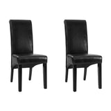 Artiss Dining Chairs Set of 2 Leather Parsons Chair Black UPHO-C-DIN-1016-BKX2