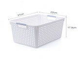 24x Premium Plastic Storage Basket Bulk w/ Grip Handles 31*22*17.8cm V563-PS3122-1BOX