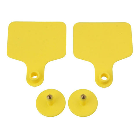 100x Cattle Ear Tags 6x7cm Set - Medium Yellow Blank Cow Sheep Livestock Label V238-SUPDZ-28745351069776