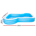 Bestway Kids Pool 305x274x46cm Inflatable Above Ground Swimming Pools 1207L BW-POOL-KID-SQ-54321