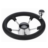 13.5" Boat Steering Wheel With Grip Cover - Stainless Steel 3/4" 5 Spoke With Knob V238-SUPDZ-40824956715088