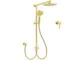 WELS Brushed Gold Shower 8" Round Head 3 Mode Handheld Rose Sliding Rail Mixer Dual Set V1233-SC842GHR002M4CGKSR108GKRD201G60