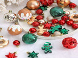 42-Piece Hand-Painted Christmas Tree Ornament Set with Red Green Gold Baubles, Gingerbread Men, V1341-ZY-W4SRW8S4-B