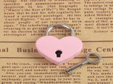 2Pcs Mini Heart Shape Locks, Metal Padlock for Diary Jewelry Box Handbag Makeup Bag Case Silver V1370-AZ4-20394