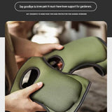 Green Garden Knee Pads and Gardening Gloves Set - Adjustable Neoprene Knee Protectors with Daisy V888-ELOSUNG56412