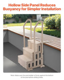 3-Step Taupe Robust Pool Ladder of 2 Handrails for 914.4-1219.2 mm Pools V952-DXYCTLTSFSSLFPJ4ZV0
