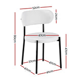 Artiss Dining Chairs Set of 4 Sherpa Boucle White DINC-B-W01-WHX4