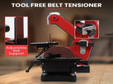 BAUMR-AG Bench Vertical Belt and Disc Sander Combo, 25mm Linisher, 125mm Sanding Disc, Brushless V219-SNDBELBMS45A