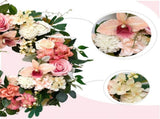 24 Inch Spring Everyday Pink Flower Wreath Front Door, Soft Touch Pink Roses Peony Orchid Wreath V1258-DP02-C-2649