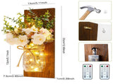 LED Mason Jar Wall Lights Indoor Outdoor Patio Vase Hanging Lights Home Wall Decorations V1294-YM0626-230221HR03-3