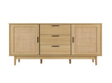 Artiss Rattan Buffet Sideboard - BRIONY Oak FURNI-E-RAT-SID-3D-WD-AB