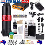 92PCS Upgrade Complete Tattoo Kit rotary tattoo pen 8Inks 40Needle Practice Skin V201-HLWS008ANDPEDAL