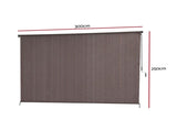Instahut 3X2.5M Outdoor Blinds Awning Roll Down Retractable Knit Fabric Outdoor Blinds Window Shade AWN-C-DOWN-KNIT-30-BR
